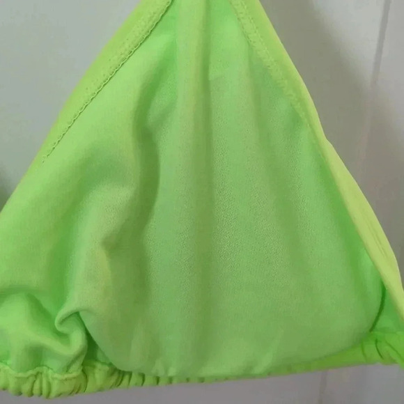 Women's decree neon green triangle bikini top - Picture 6 of 8